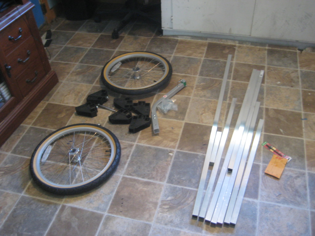 Left side - trailer kit / Right side - square aluminum tubing from hardware store